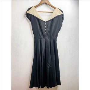 1950’s Black and Cream Swing Dress